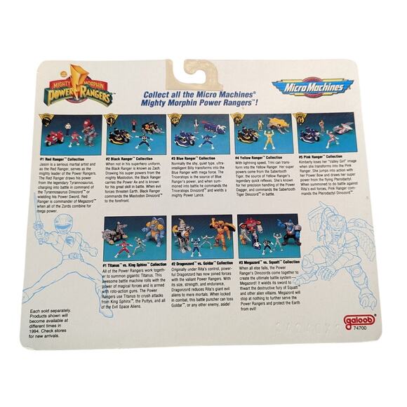 Vintage New Micro Machines Mighty Morphin Power Rangers Set #3 BLUE RANGER - Picture 2 of 9